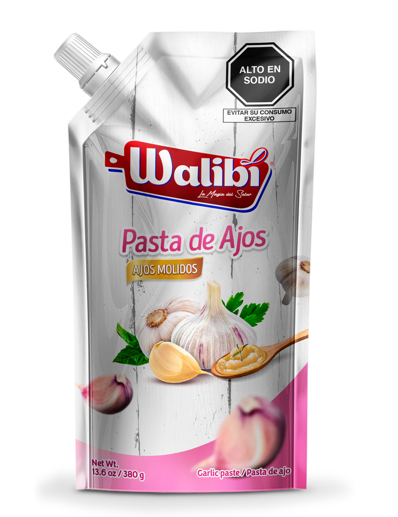 Pasta de Ajos Molidos Walibi Doypack 380 gr caja 12 UND