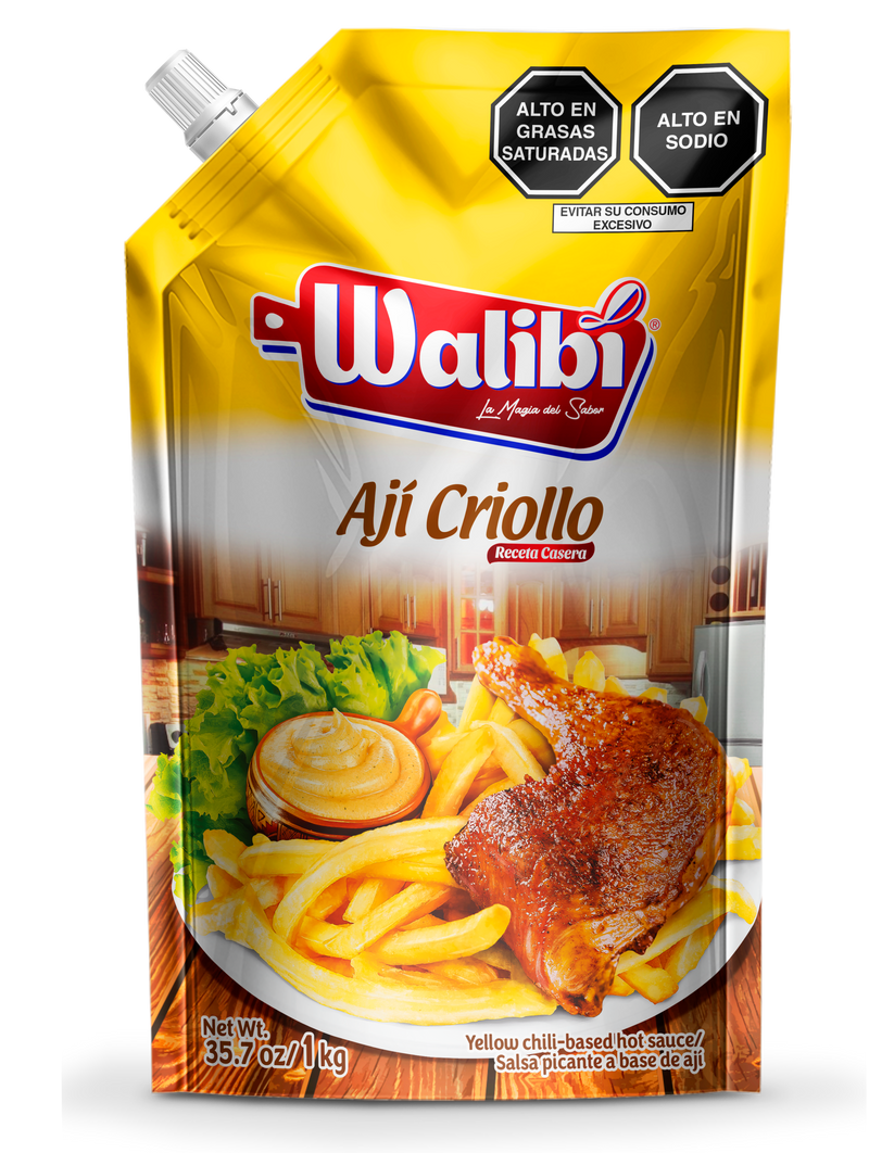 Ají Criollo Receta Walibi Casera 1 kg Doypack Caja x 12 UND