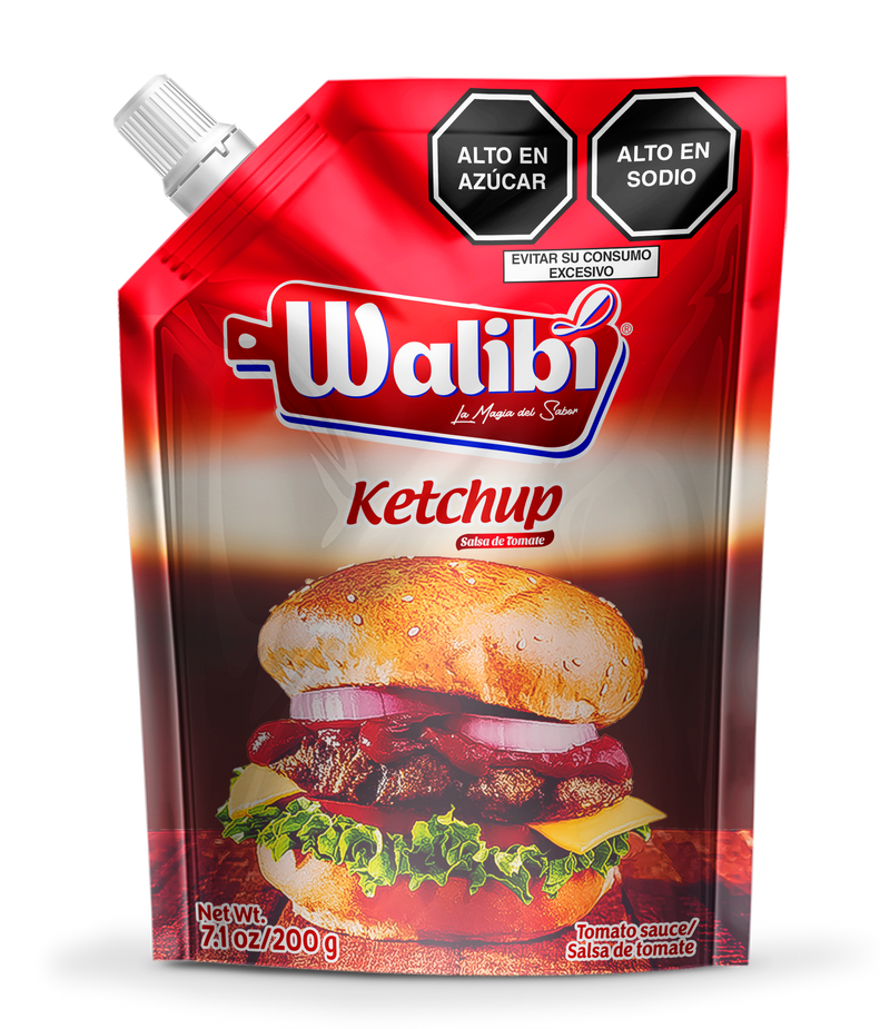 Ketchup Salsa de Tomate Walibi Doypack 200 gr caja 12 UND