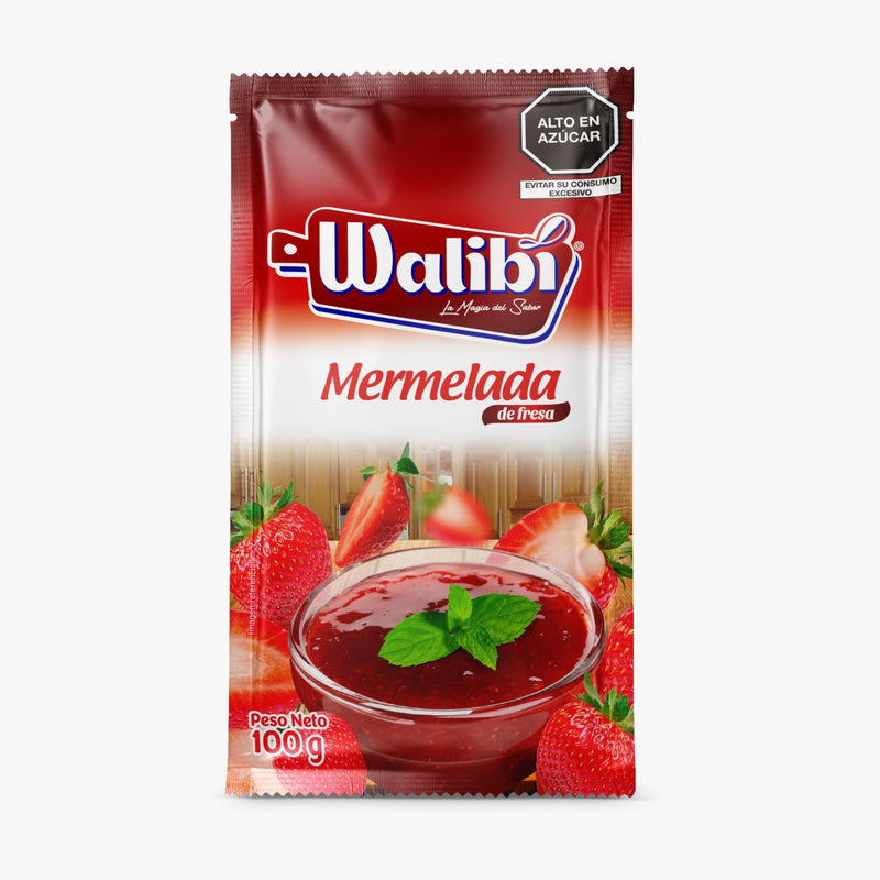 Mermelada de fresa Walibi, pack x 6 display x 12 sachet de 100g C/U