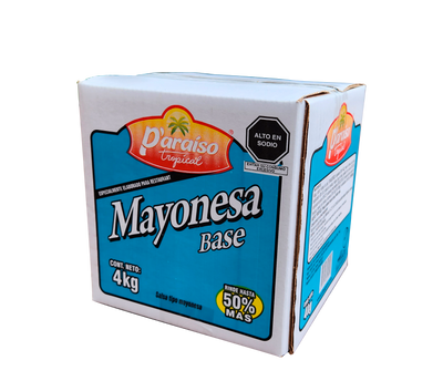 Mayonesa base Paraiso Thermocontraible Plancha de 4 Cajas x 4 kg (16 kilos)